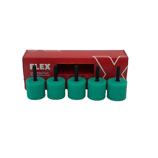 FLEX – PZ-G 35 HEX VE5 – Polishing Sponge Round for FLEX PXE80 – Green – Hard – 5-PACK