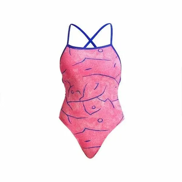 Funkita Strapped In One Piece Badpak Dames Rock Salt