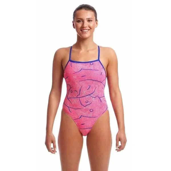 Funkita Strapped In One Piece Badpak Dames Rock Salt - Afbeelding 2